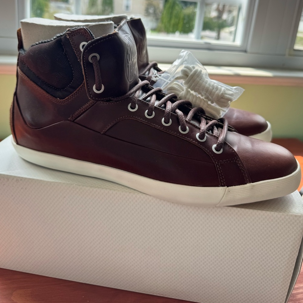 Lacoste Men's Dark Brown High-Top Sneakers- Stone Throw collab